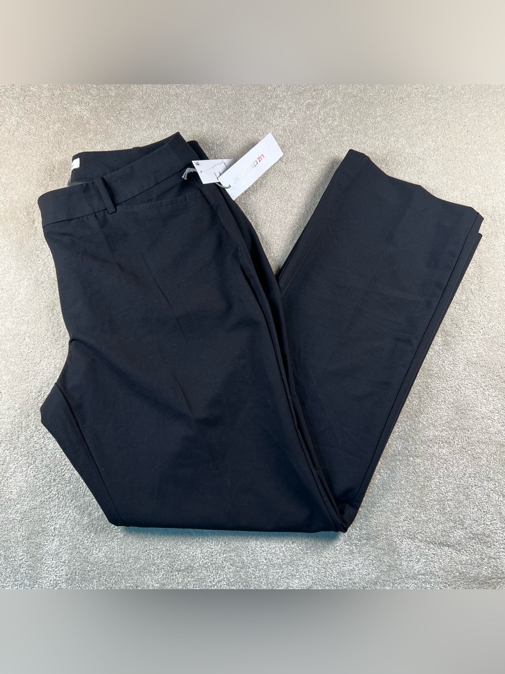 Liz Claiborne Audra Curvy Trousers Mid Rise Dress Pants Black NWT Women's 12
